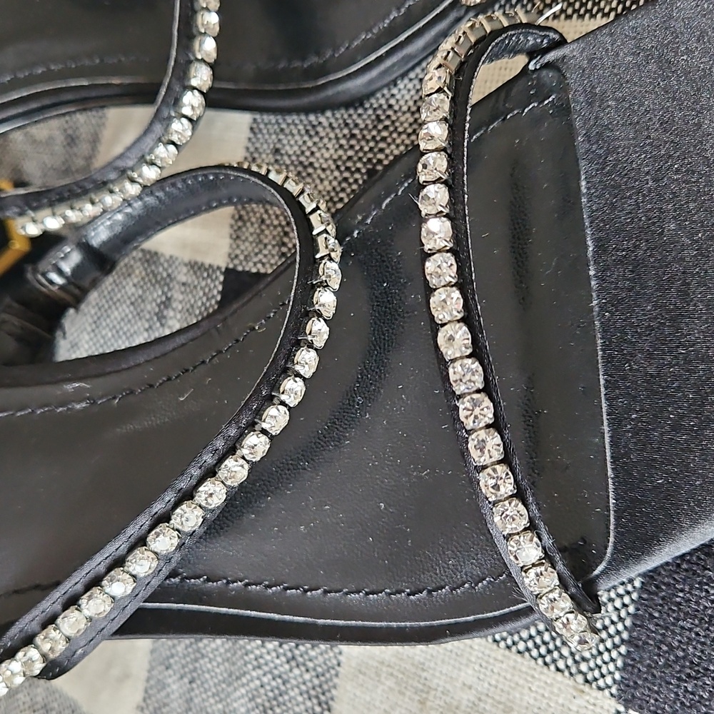 Ted Baker RINITA Diamante Satin Black Mule Heeled Sandal Size EU 39 (8.5) - Picture 5 of 15